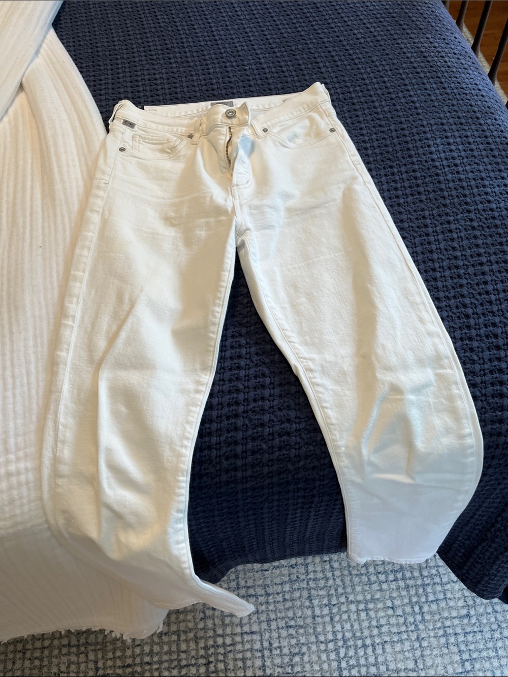 Citizens Of Humanity White Straight Leg Jeans